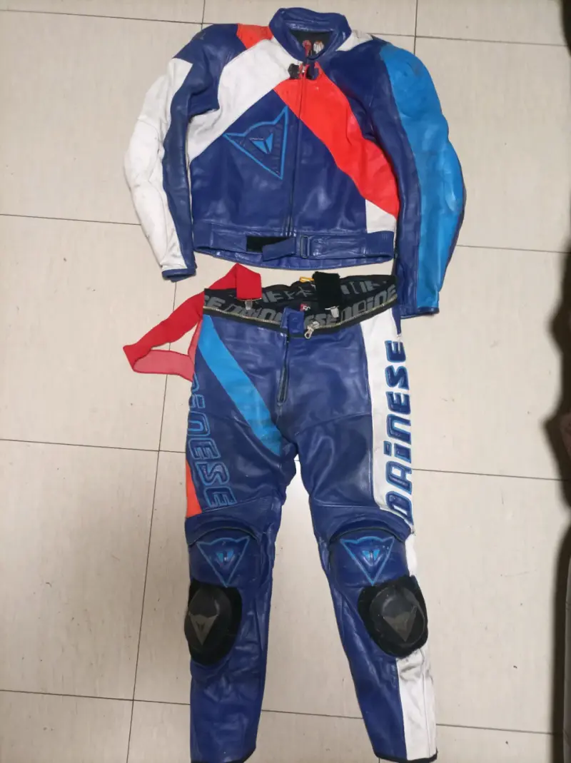 Traje de motociclista Dainese de cuero azul - 1