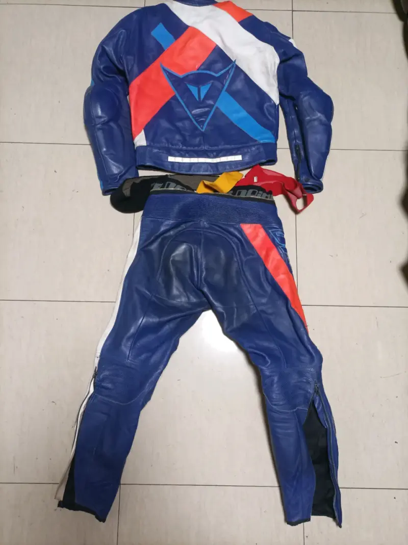 Traje de motociclista Dainese de cuero azul - 2