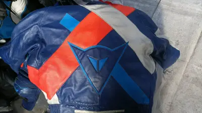 Traje de motociclista Dainese de cuero azul - miniatura 4