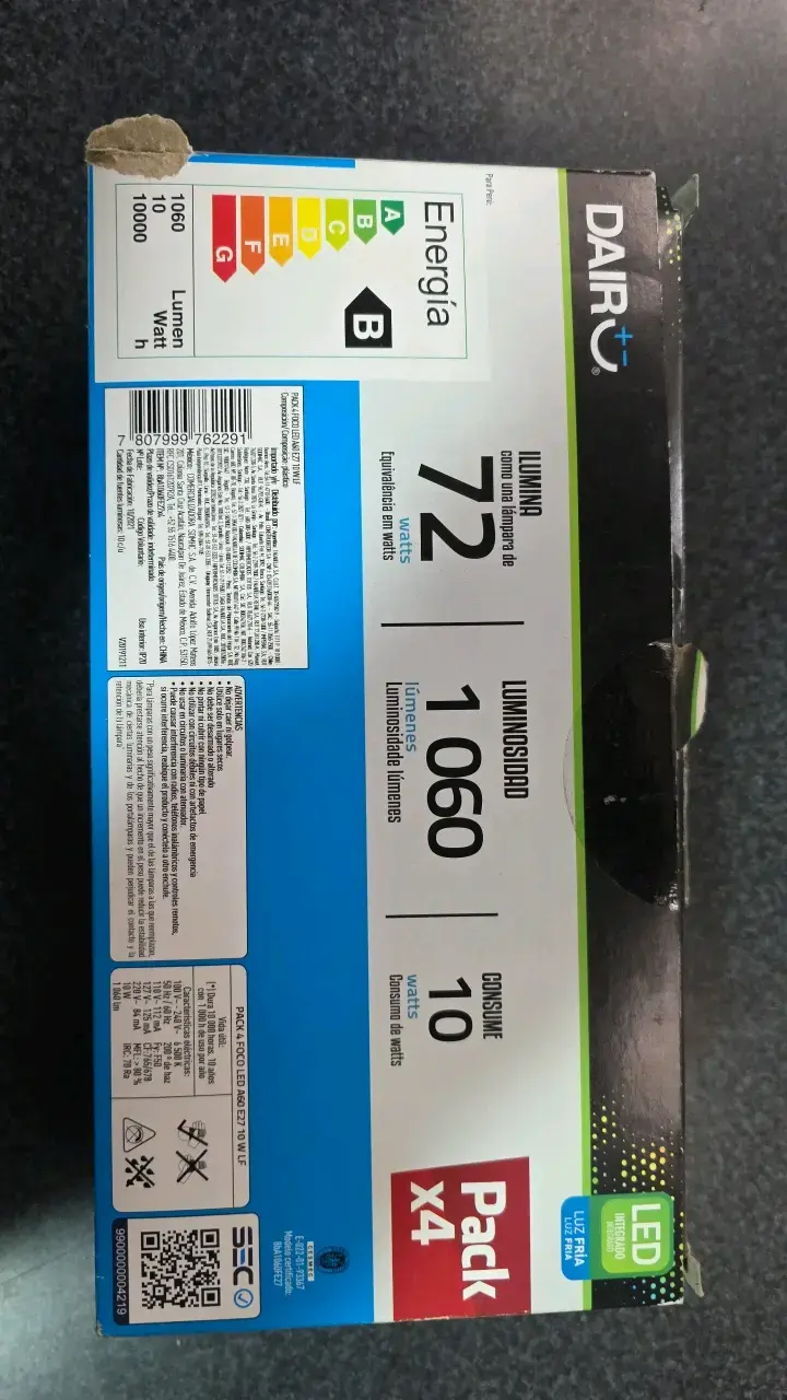 Pack de 4 ampolletas LED Dairo 72W - 3