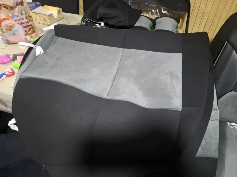 Funda de asiento para auto gris y negra - 3