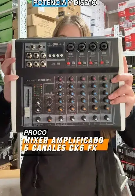 Mixer Amplificado Proco 6 Canales CK6 FX - 1