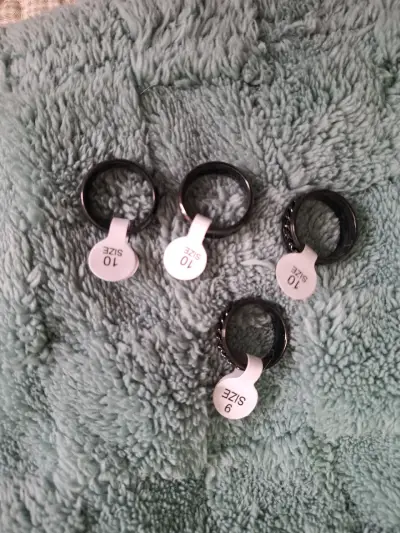 Set de Anillos Negros hombre Tallas 9 y 10 - miniatura 1