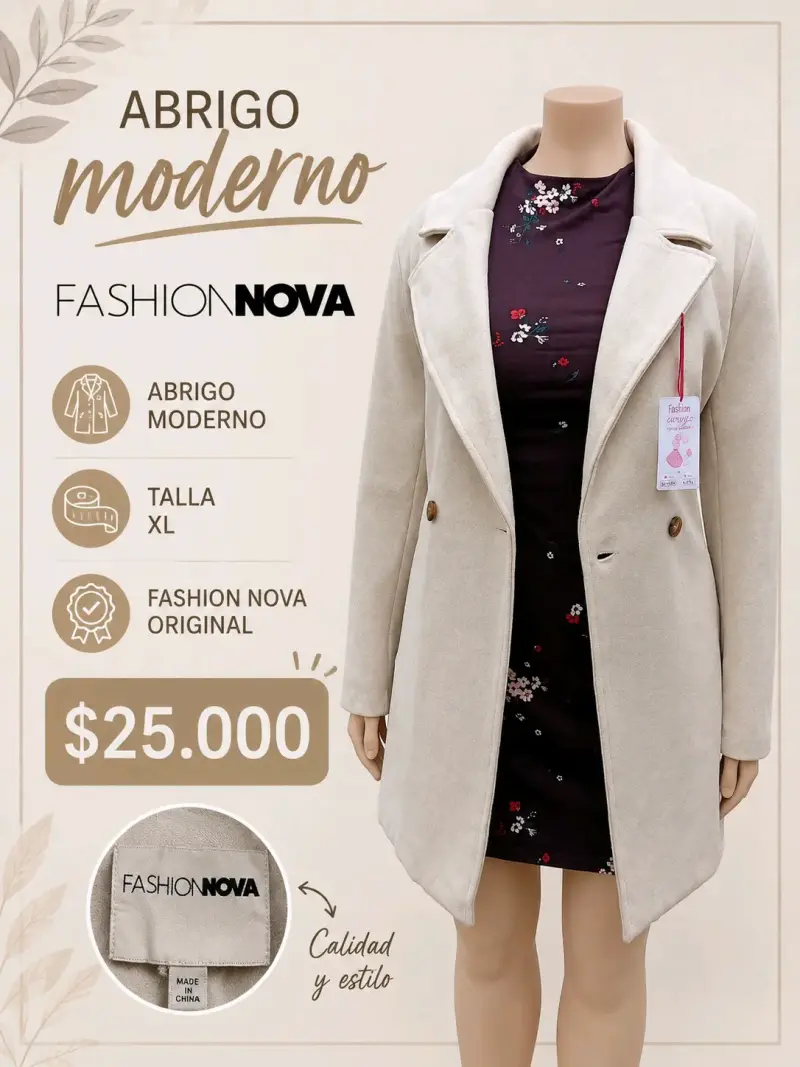 Abrigo moderno Fashion Nova talla XL