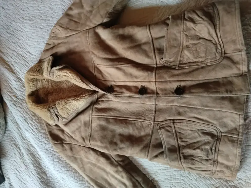 Chaqueta de cuero con forro de lana para mujer - 3