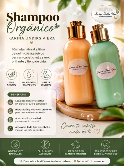 Set de Shampoo y Acondicionador Orgánicos Karina Undiks Viera - miniatura 2