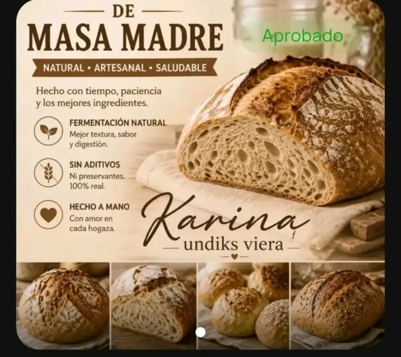 Pan de masa madre artesanal Karina Undiks Viera - 3