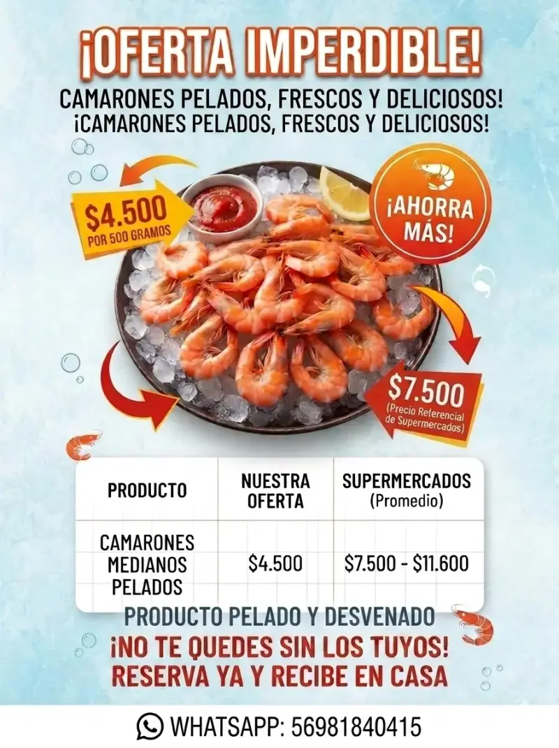 Camarones Pelados Frescos y Deliciosos
