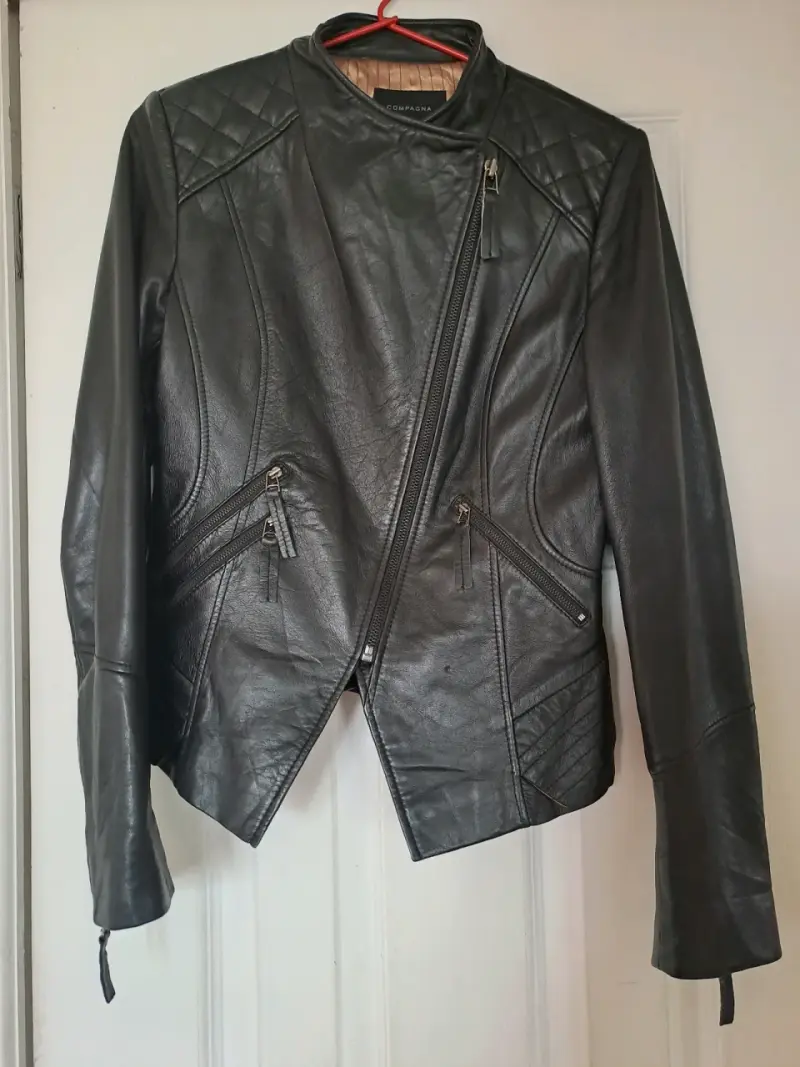 Chaqueta 100% cuero negra - 1