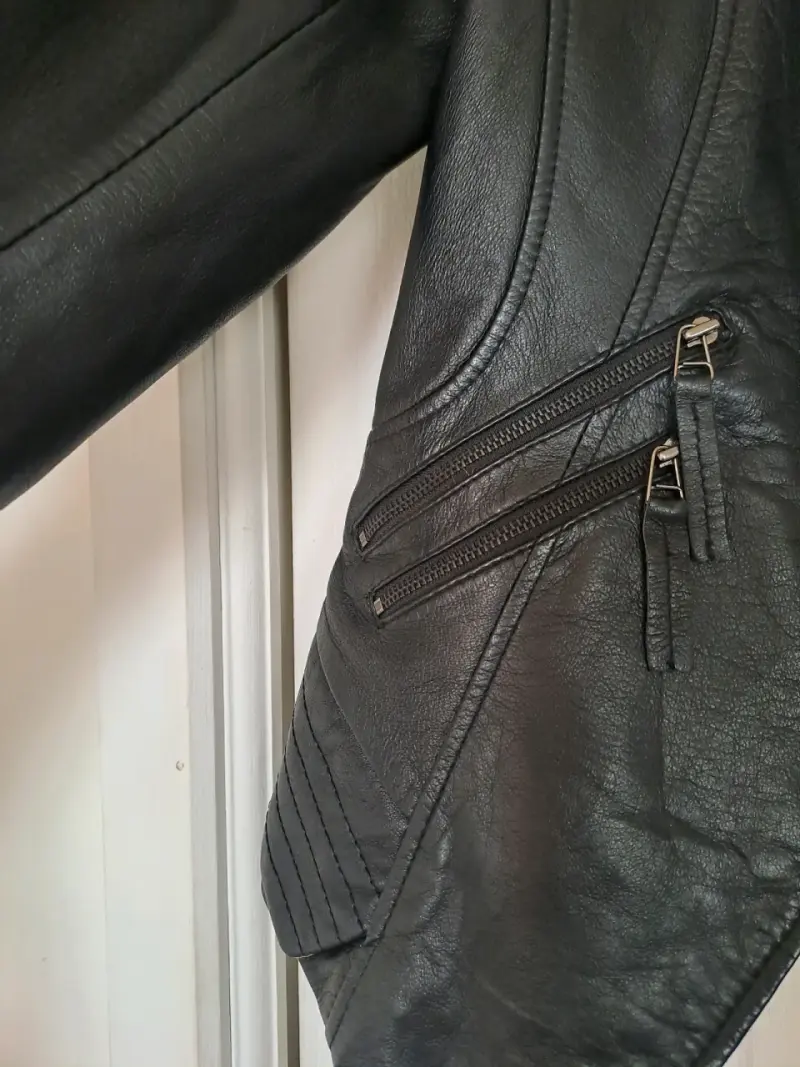Chaqueta 100% cuero negra - 4