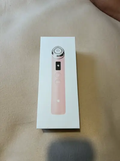 Masajeador facial LED rosa con pantalla digital - miniatura 2