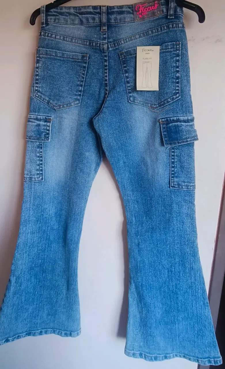 Jeans acampanados para niña Ficcus azul - 1