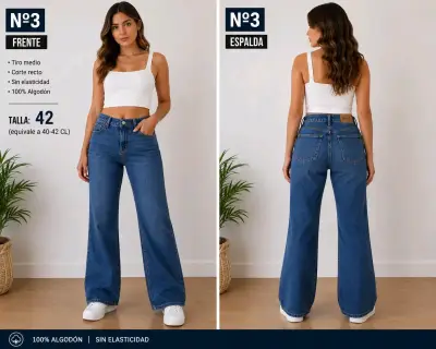 Jeans Mujer Tiro Medio Corte Recto - miniatura 2