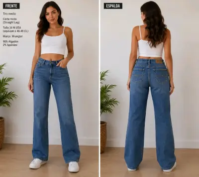 Jeans Mujer Tiro Medio Corte Recto - miniatura 4