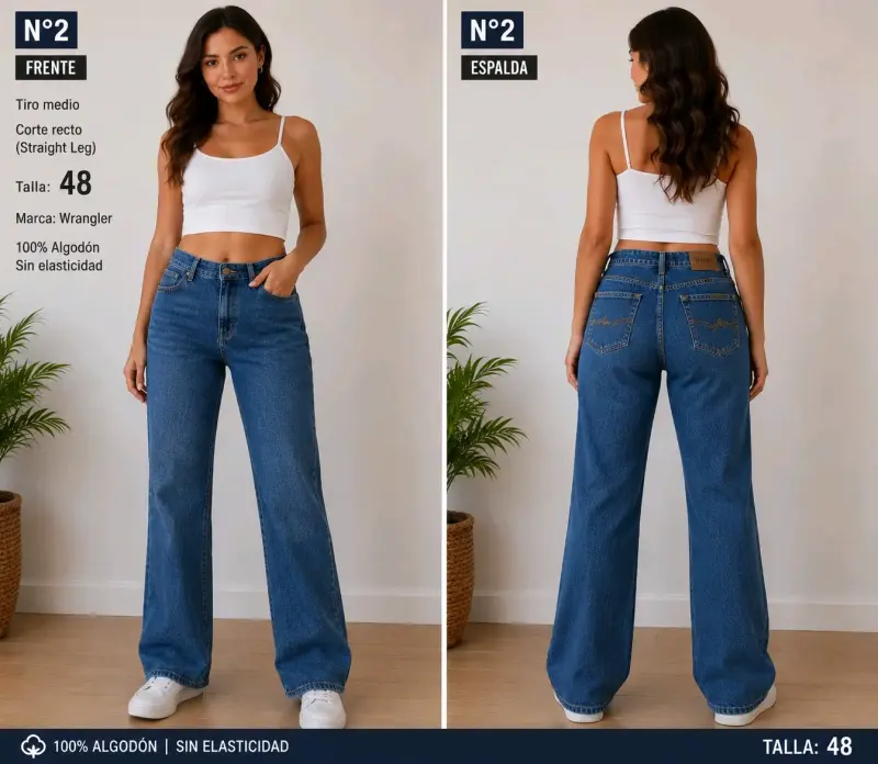 Jeans Mujer Tiro Medio Corte Recto - 5