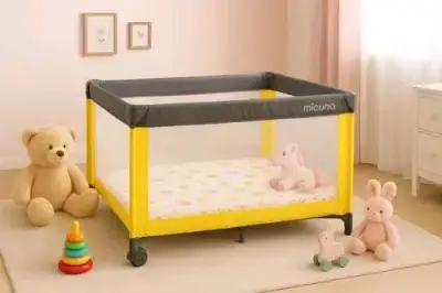 Cuna Corral Plegable Micuna Amarilla para Bebé - miniatura 1