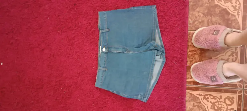 Shorts de mezclilla azul para mujer - 2