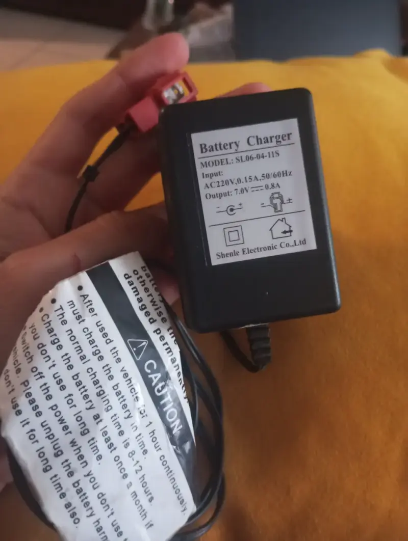 Cargador Auto / Moto Eléctrica Infantil 6V (Ficha - 1