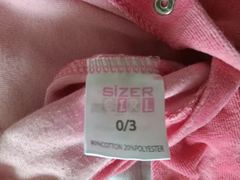 Enterito de bebé rosado con diseño de oso - 3