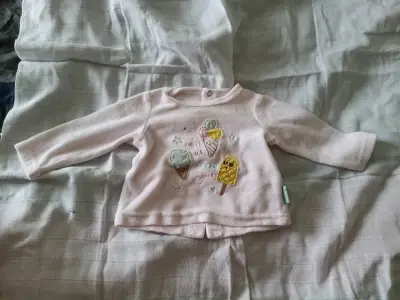 Polera de bebé rosa con diseño de helados - miniatura 1
