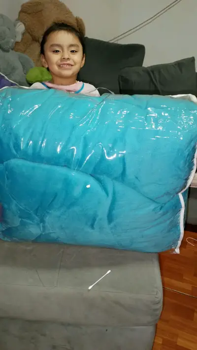 Cobertor de polar turquesa suave y cálido - miniatura 1