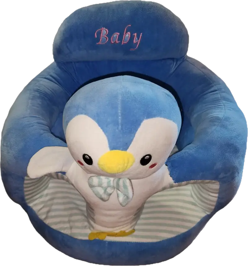 Sillón de suelo para bebé pingüino azul - 1
