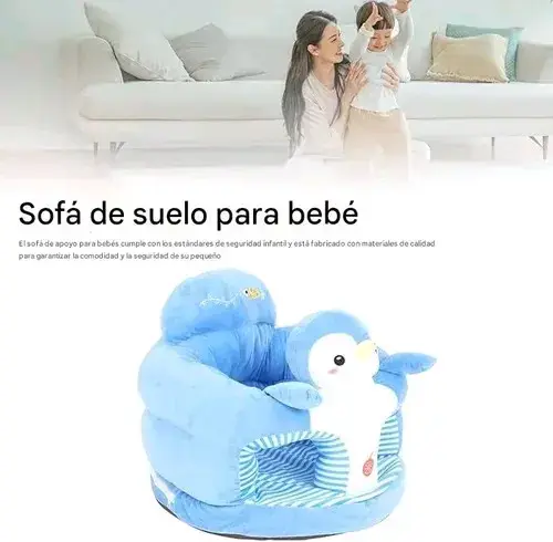 Sillón de suelo para bebé pingüino azul - 4