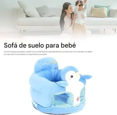Sillón de suelo para bebé pingüino azul - miniatura 4
