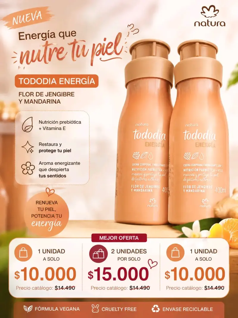 Crema Corporal Natura Tododia Energía 400ml - 1