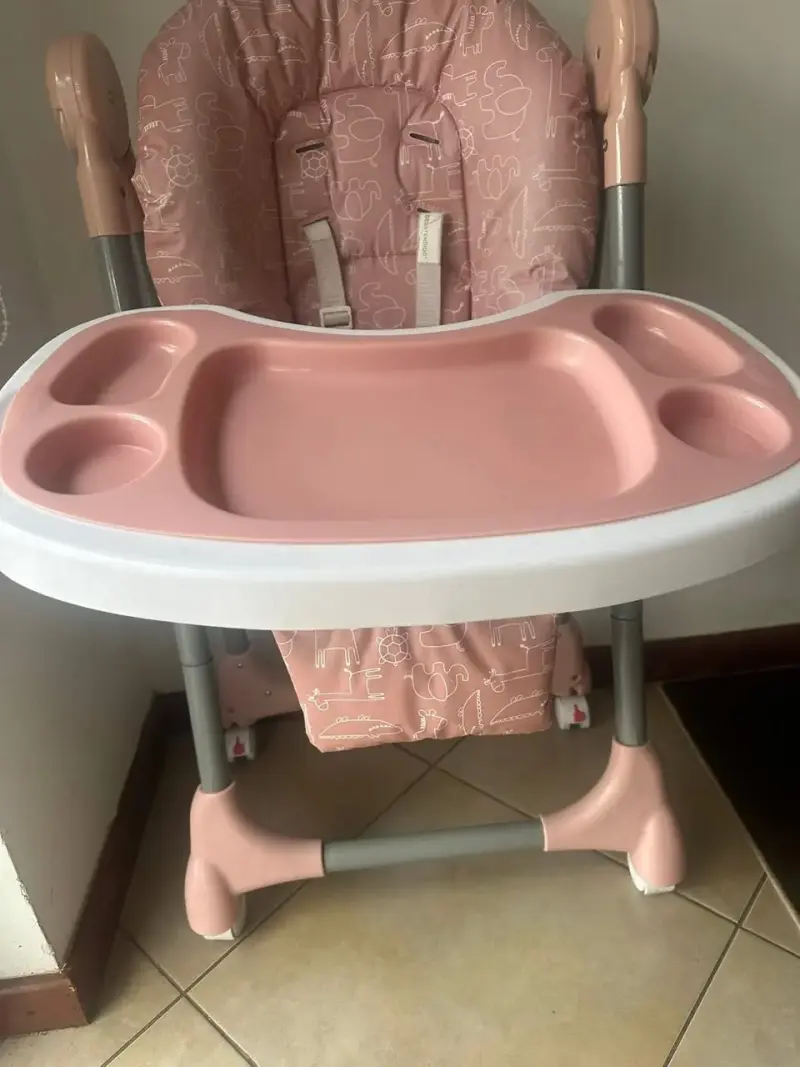 Silla de Comer Multiposiciones Rosada para Bebé - 2