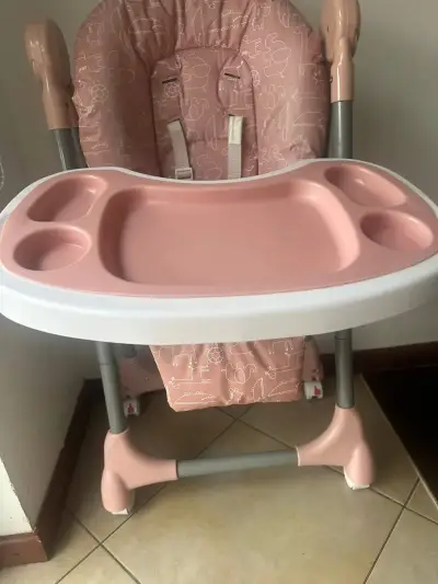 Silla de Comer Multiposiciones Rosada para Bebé - miniatura 2