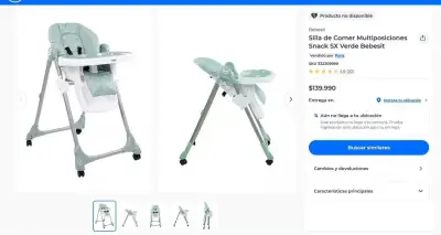 Silla de Comer Multiposiciones Rosada para Bebé - miniatura 3