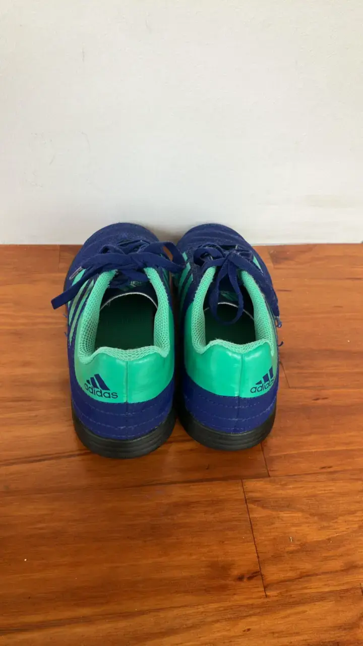 Zapatillas fútbol niño, Adidas azul y verde - 4