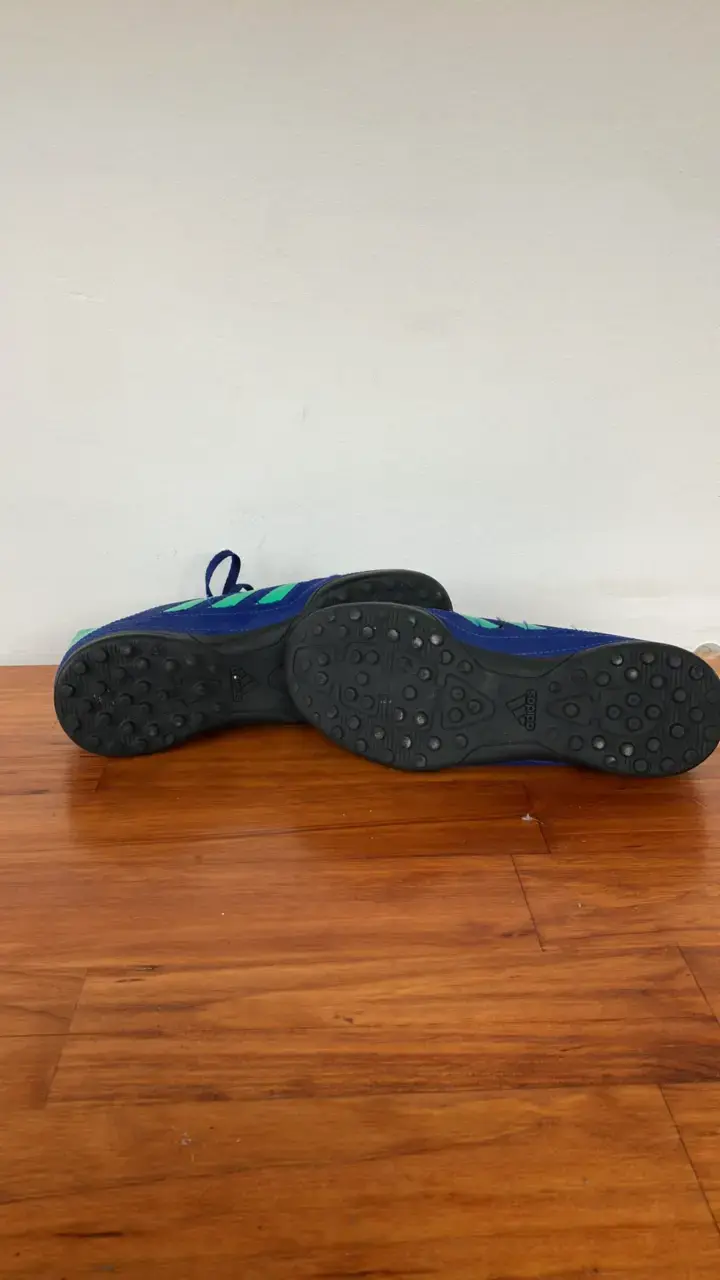 Zapatillas fútbol niño, Adidas azul y verde - 5