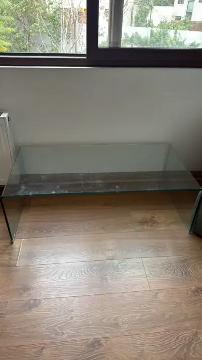 Mesa de centro de vidrio transparente moderna - miniatura 2