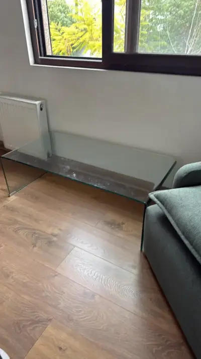Mesa de centro de vidrio transparente moderna - miniatura 3