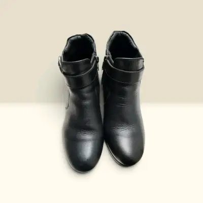 Botines de cuero negro con hebilla - miniatura 2
