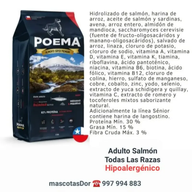 Alimento perro Adulto Salmón Hipoalergénico 3kg - 2