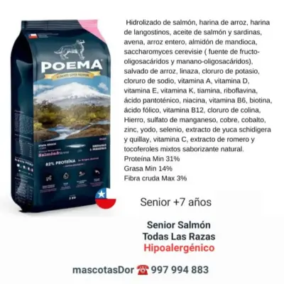 Alimento perros senior Poema salmón y arroz 12kg - miniatura 2