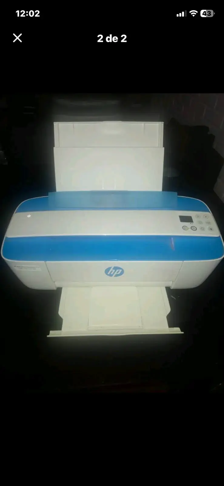 Impresora multifuncional HP color blanco y azul