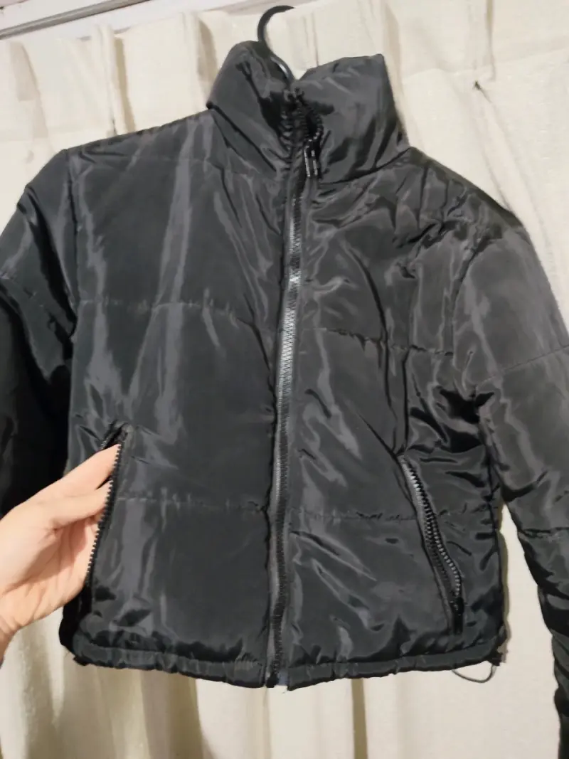Chaqueta acolchada negra para mujer talla S - 1