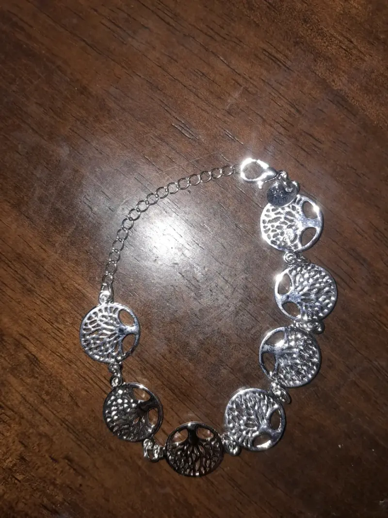 Pulsera de plata con diseño de árbol de la vida - 1