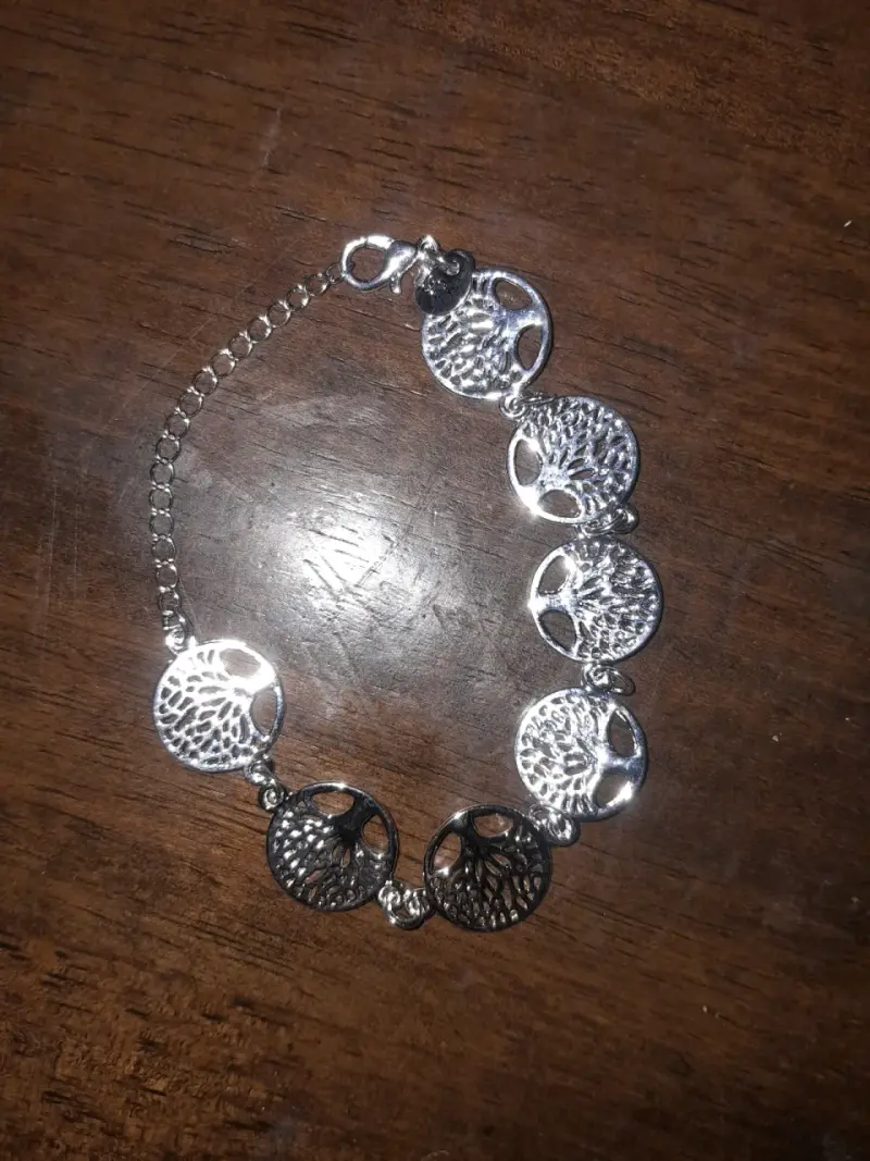 Pulsera de plata con diseño de árbol de la vida - 3