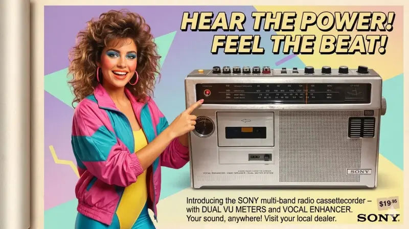 Radio cassette vintage Sony CF-470S - 6