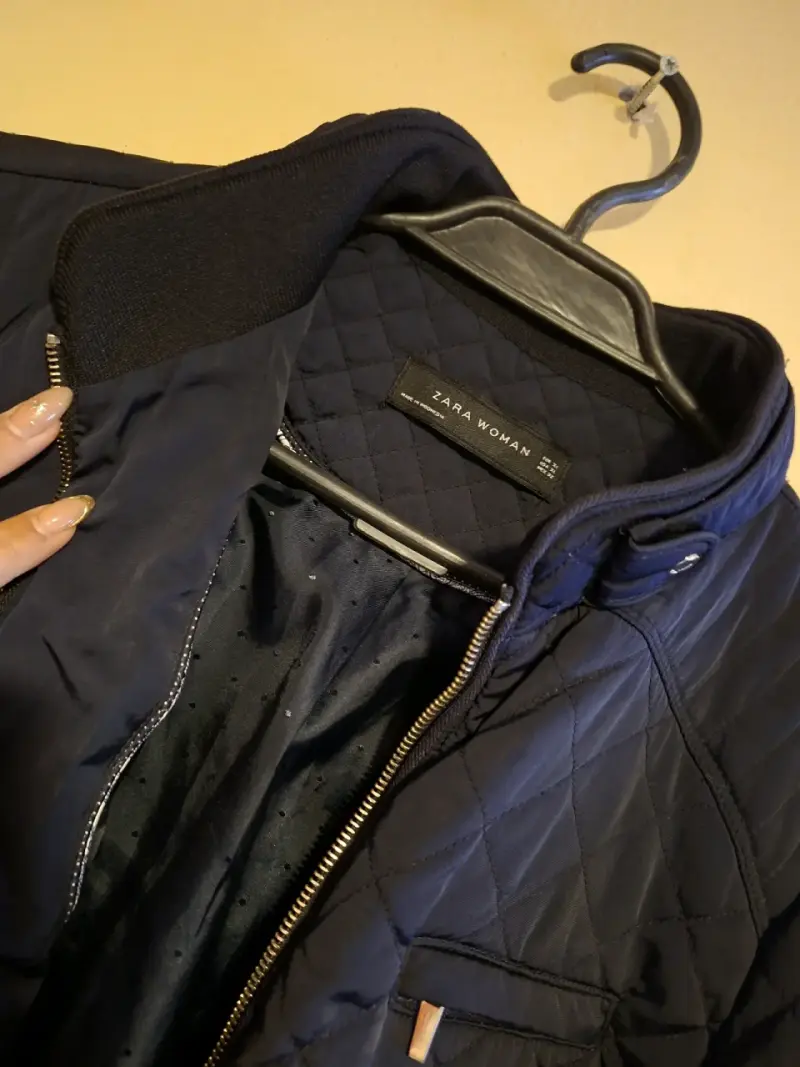 Chaqueta acolchada azul para mujer Zara L - 3