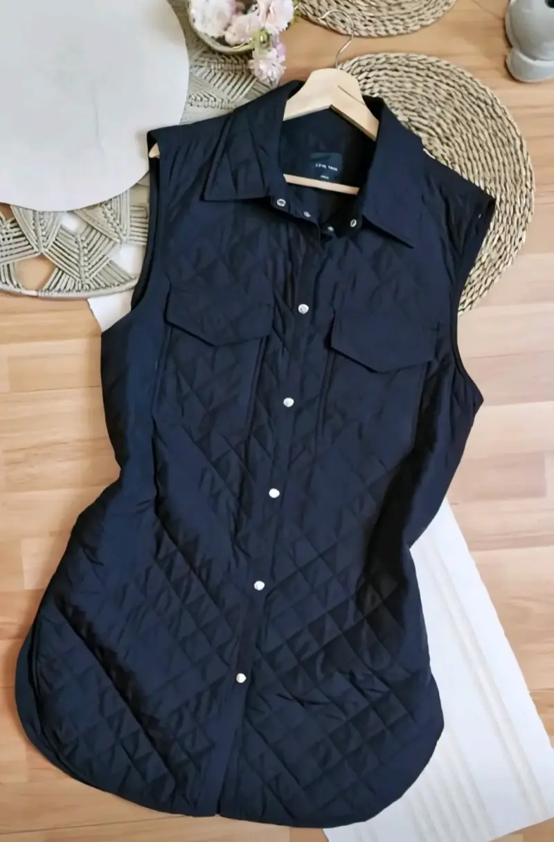 Chaleco acolchado sin mangas negro
