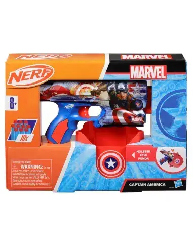 Pistola Nerf Marvel Capitán América con dardos - miniatura 1