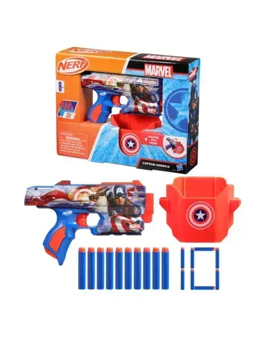 Pistola Nerf Marvel Capitán América con dardos - 3