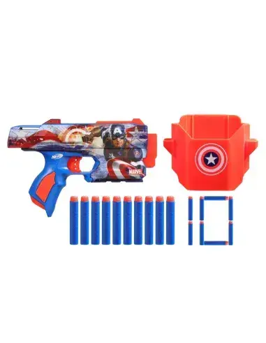 Pistola Nerf Marvel Capitán América con dardos - 4
