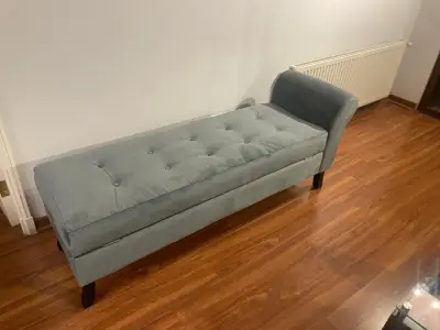 Sillón cajón Terciopelo Gris – Nuevo Sin Uso - miniatura 1